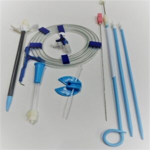 Pigtail catheter 16F for abscess drainage
